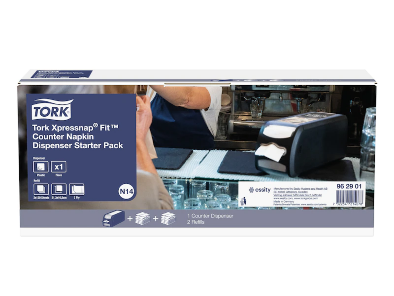 N14 Starter Pack Tork Dozownik + 2 bindy serwetek 962901